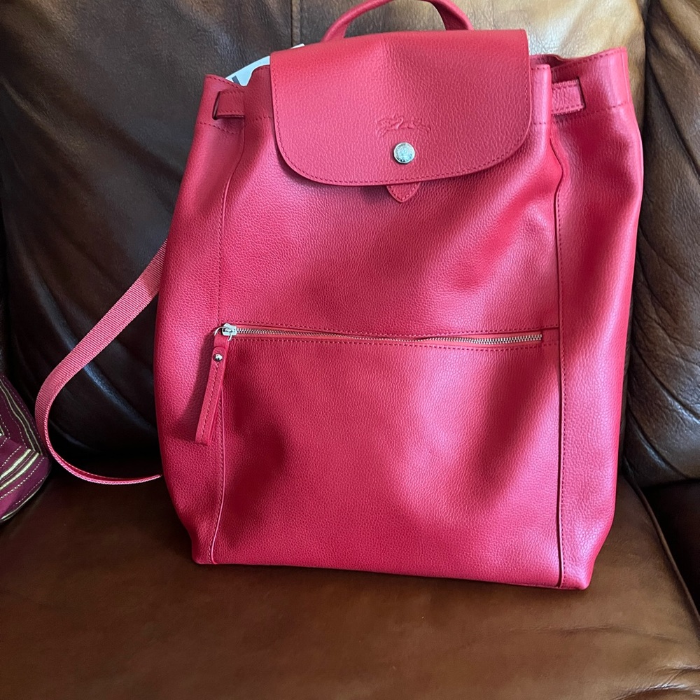 Longchamp leather backpack